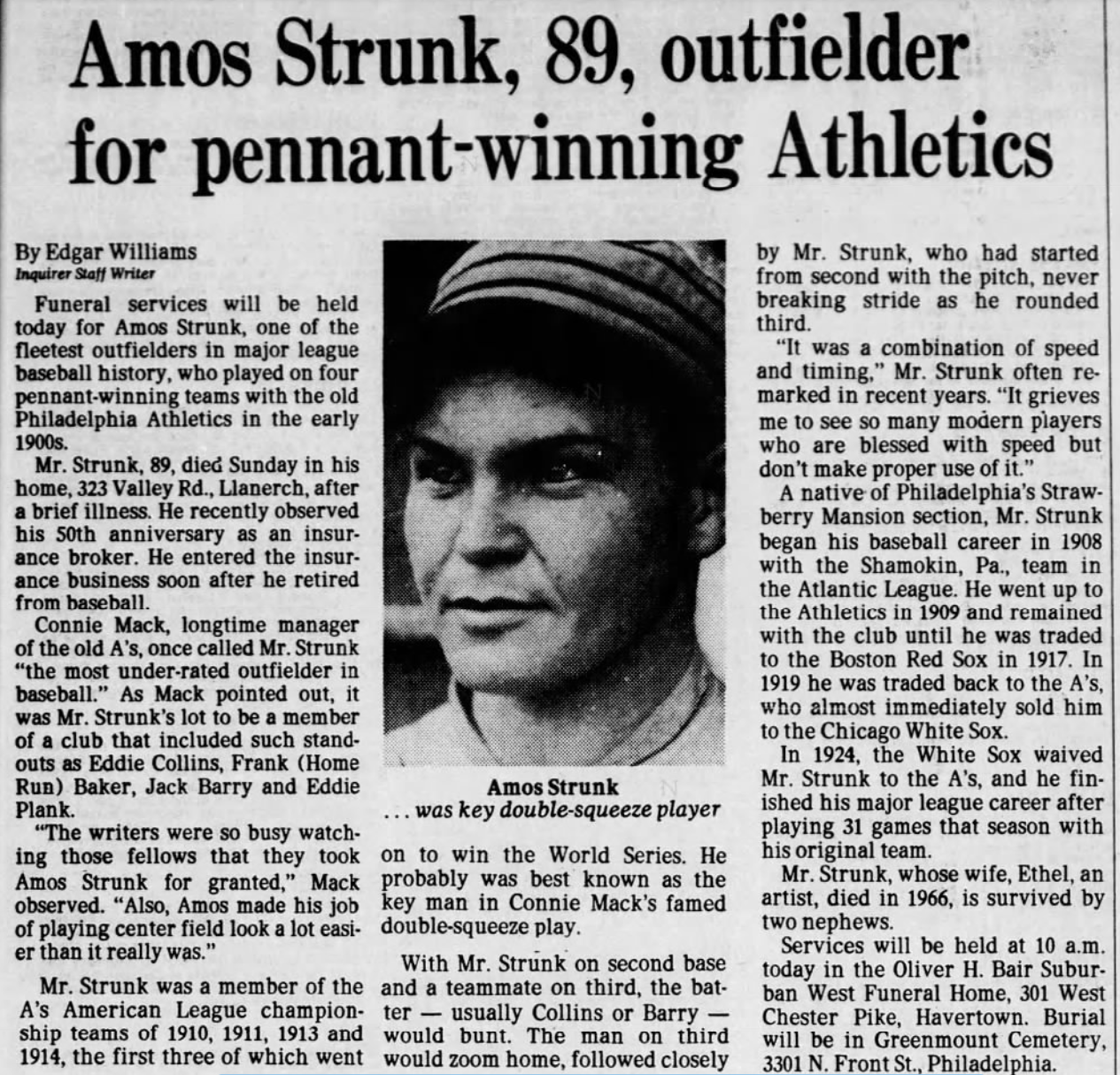 Amos Strunk dies
